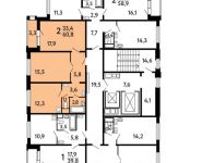 2-комнатная квартира площадью 60.8 кв.м, Вертолётчиков ул, 11 | цена 7 098 400 руб. | www.metrprice.ru