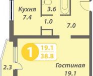 1-комнатная квартира площадью 3 кв.м, Юбилейная ул., 16 | цена 3 695 000 руб. | www.metrprice.ru