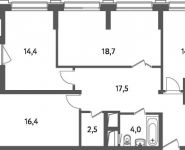 2-комнатная квартира площадью 61 кв.м,  | цена 6 527 000 руб. | www.metrprice.ru