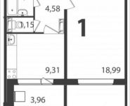 1-комнатная квартира площадью 38.1 кв.м, Железнодорожная ул. | цена 2 499 839 руб. | www.metrprice.ru