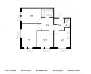 3-комнатная квартира площадью 72.5 кв.м, Александры Монаховой ул, 90к4 | цена 8 649 250 руб. | www.metrprice.ru