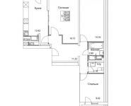 3-комнатная квартира площадью 72.95 кв.м, 2-я Муравская | цена 9 963 802 руб. | www.metrprice.ru