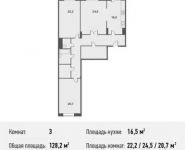 3-комнатная квартира площадью 128.2 кв.м, Юбилейный пр-кт, 44А | цена 12 350 000 руб. | www.metrprice.ru