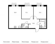 2-комнатная квартира площадью 59.9 кв.м, Молодогвардейская ул, вл36 | цена 14 340 060 руб. | www.metrprice.ru