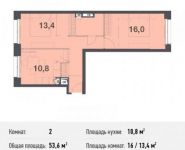 2-комнатная квартира площадью 53.6 кв.м, Северный кв-л, 19 | цена 3 698 400 руб. | www.metrprice.ru