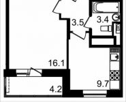 1-комнатная квартира площадью 35.7 кв.м, проспект Астрахова, 2 | цена 3 534 300 руб. | www.metrprice.ru