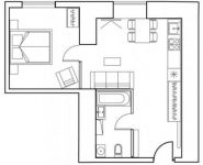 2-комнатная квартира площадью 44.5 кв.м в Лофт-проект "Kleinhouse",  | цена 10 964 800 руб. | www.metrprice.ru