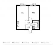 1-комнатная квартира площадью 41.5 кв.м, Институтская 2-я ул, 6к4 | цена 8 179 650 руб. | www.metrprice.ru