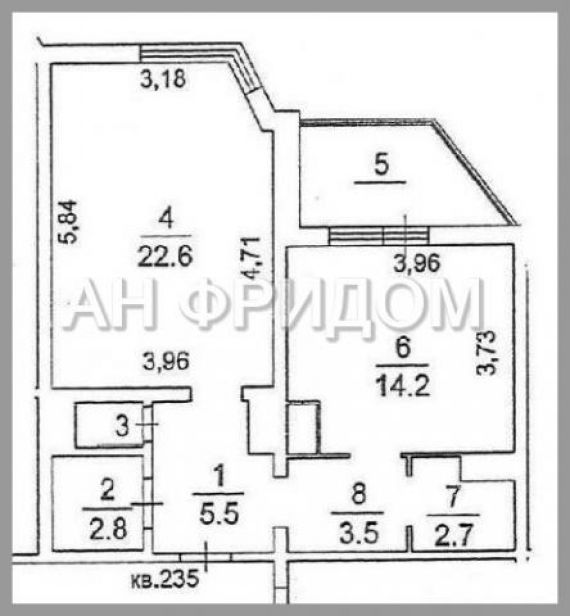 Продам 1-комнатную - радужная ул., д. 14к4, 53 кв.м. на 24 э.