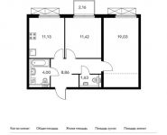2-комнатная квартира площадью 56.7 кв.м,  | цена 12 768 840 руб. | www.metrprice.ru