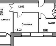 2-комнатная квартира площадью 59 кв.м, Жуковского ул., 14 | цена 4 906 000 руб. | www.metrprice.ru