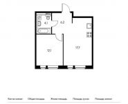 1-комнатная квартира площадью 40.1 кв.м, деревня Саларьево, вл6 | цена 5 048 590 руб. | www.metrprice.ru
