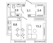 1-комнатная квартира площадью 36.2 кв.м, Рязанский проспект, д.2Б | цена 6 565 919 руб. | www.metrprice.ru