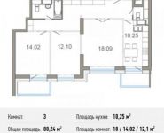 3-комнатная квартира площадью 80.2 кв.м, Спасская ул., 9 | цена 8 104 240 руб. | www.metrprice.ru