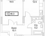 1-комнатная квартира площадью 46 кв.м, Погонный проезд, 3Ак6 | цена 12 819 418 руб. | www.metrprice.ru
