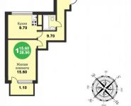 1-комнатная квартира площадью 38.9 кв.м, Зеленая улица, д.3 с 2 | цена 2 528 500 руб. | www.metrprice.ru