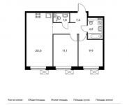 2-комнатная квартира площадью 54.6 кв.м, | цена 6 442 800 руб. | www.metrprice.ru