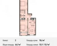 2-комнатная квартира площадью 64.9 кв.м, Ясеневая ул., 14С8 | цена 7 625 750 руб. | www.metrprice.ru