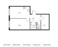 1-комнатная квартира площадью 49.9 кв.м, Заречная ул, вл2/1 | цена 12 944 060 руб. | www.metrprice.ru