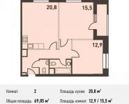 2-комнатная квартира площадью 69.5 кв.м, Головинское ш., 5 | цена 13 135 500 руб. | www.metrprice.ru