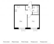 1-комнатная квартира площадью 39.4 кв.м,  | цена 5 941 520 руб. | www.metrprice.ru