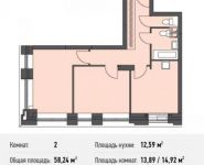 2-комнатная квартира площадью 58.2 кв.м, Донецкая ул., 30С1 | цена 6 784 552 руб. | www.metrprice.ru