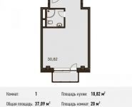 1-комнатная квартира площадью 37.1 кв.м, Двинцев ул., 14 | цена 7 232 550 руб. | www.metrprice.ru