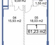1-комнатная квартира площадью 61.23 кв.м, Кудрявцева, IV | цена 7 064 273 руб. | www.metrprice.ru