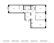 3-комнатная квартира площадью 85.8 кв.м, | цена 10 072 920 руб. | www.metrprice.ru