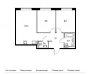 2-комнатная квартира площадью 59.3 кв.м, | цена 8 058 870 руб. | www.metrprice.ru