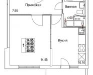 1-комнатная квартира площадью 37.8 кв.м, 2-я Муравская | цена 5 410 540 руб. | www.metrprice.ru