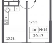1-комнатная квартира площадью 39.17 кв.м, Мякининское шоссе, 4, корп.6 | цена 3 980 847 руб. | www.metrprice.ru