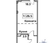 1-комнатная квартира площадью 26.5 кв.м, Богородский мкр, д. 17 | цена 2 125 300 руб. | www.metrprice.ru