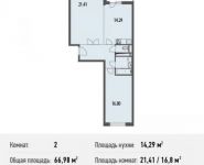 2-комнатная квартира площадью 67 кв.м, Белорусская ул., 10 | цена 5 401 268 руб. | www.metrprice.ru