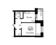 1-комнатная квартира площадью 39.1 кв.м, проезд Ветеранов, 10к1 | цена 2 350 000 руб. | www.metrprice.ru