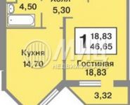 1-комнатная квартира площадью 46.8 кв.м, Зеленые Аллеи бул., 2К1 | цена 4 100 000 руб. | www.metrprice.ru