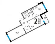 2-комнатная квартира площадью 60 кв.м, Нововатутинский пр-т | цена 5 474 034 руб. | www.metrprice.ru