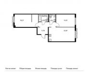 2-комнатная квартира площадью 71.87 кв.м, Складочная ул, 6к1 | цена 14 431 496 руб. | www.metrprice.ru