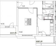 2-комнатная квартира площадью 53.05 кв.м, 2-я Муравская | цена 6 764 511 руб. | www.metrprice.ru