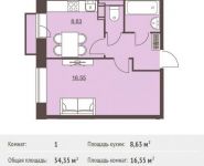 1-комнатная квартира площадью 34.35 кв.м,  | цена 2 799 525 руб. | www.metrprice.ru