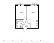 1-комнатная квартира площадью 43.1 кв.м,  | цена 5 628 860 руб. | www.metrprice.ru