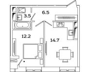1-комнатная квартира площадью 36.9 кв.м, Рязанский проспект, д.2Б | цена 6 557 720 руб. | www.metrprice.ru