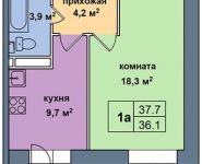 1-комнатная квартира площадью 37 кв.м, Аникеевская улица, 2 | цена 2 752 100 руб. | www.metrprice.ru