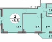 2-комнатная квартира площадью 46.5 кв.м, ул. Чехова, 6 | цена 2 418 000 руб. | www.metrprice.ru