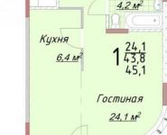 1-комнатная квартира площадью 45.1 кв.м, Старокоптевский переулок, 8с5 | цена 8 118 000 руб. | www.metrprice.ru