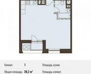 1-комнатная квартира площадью 38.2 кв.м,  | цена 5 378 560 руб. | www.metrprice.ru