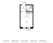 1-комнатная квартира площадью 19.8 кв.м, жилой комплекс Мякинино Парк, | цена 4 031 280 руб. | www.metrprice.ru