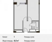 1-комнатная квартира площадью 45.5 кв.м, Береговой пр., ВЛ5 | цена 10 010 000 руб. | www.metrprice.ru