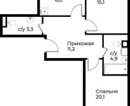 3-комнатная квартира площадью 70.1 кв.м, д.1 | цена 7 157 210 руб. | www.metrprice.ru