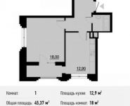 1-комнатная квартира площадью 45.4 кв.м, Берзарина ул., 28 | цена 8 358 379 руб. | www.metrprice.ru